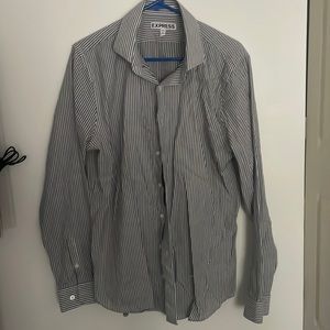 Striped Express Men's Long Sleeve Dress Shirt - Size Large
